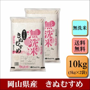 新米　無洗米　令和５年産　岡山県産　きぬむすめ　10kg(5kg2袋)　米　お米　おこめ　白米　