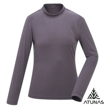 【ATUNAS 歐都納】女款熱流感抑菌立領保暖衣A1UCGZ24W深灰/MIT台灣製/彈性貼身/發熱衣/抗靜電/透氣