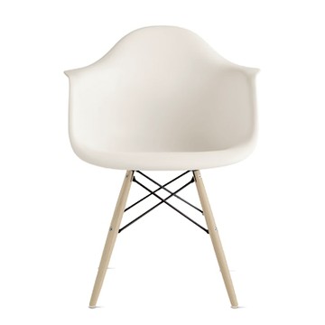 Eames DAW 扶手椅（白橡木腳、棉花白）