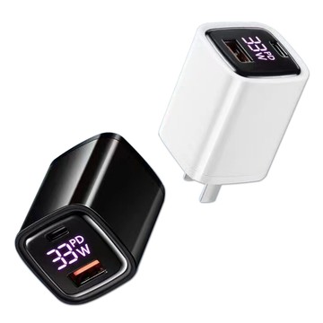 koopin33w液晶顯示 雙孔pd+qc 手機平板筆電快速充電器