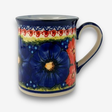 波蘭手繪手工陶-馬克杯 280ml 赤藍芳華系列