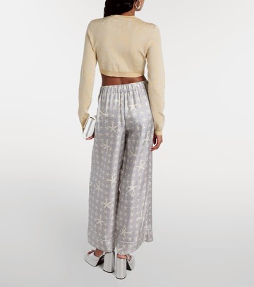 Versace Barocco cropped lamé cardigan