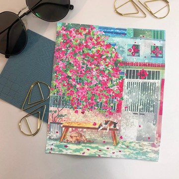 擦拭布/拭鏡布/眼鏡布/超細纖維/台灣插畫/臺灣老宅系列-愜意午後