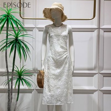 EPISODE - 立體紋理花卉蕾絲修身無袖長洋裝153737
