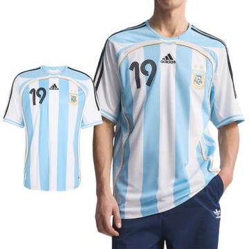 Adidas AFA H JSY 06 男款 藍白色 足球 2006 初 梅西 復刻 阿根廷 短袖 JN3708