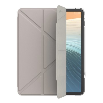 JTLEGEND Ness Pro 相機快取多角度折疊防潑水布紋 平板保護殼 磁扣版 M4適用  iPad Pro 13吋 2024  奶茶灰  1個