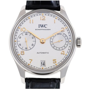 IWC 萬國錶 葡萄牙系列 7日鍊皮帶腕表(IW501701)x金色丁字x42.4mm