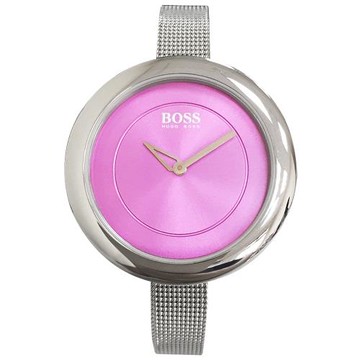 HUGO BOSS 簡約時尚米蘭帶腕錶/桃/36mm/H1502039