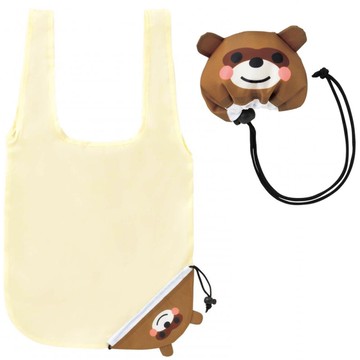 asdfkitty*動物造型可摺疊收納購物袋-狸貓-手提袋/置物袋/收納袋-日本正版商品