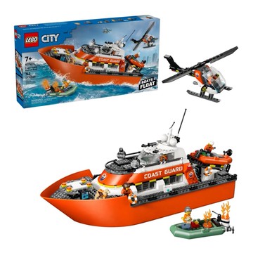 【LEGO 樂高】磚星球〡 60504 城市系列 海岸巡防隊救援船和直升機 Coast Guard Rescue Boat & Helicopter
