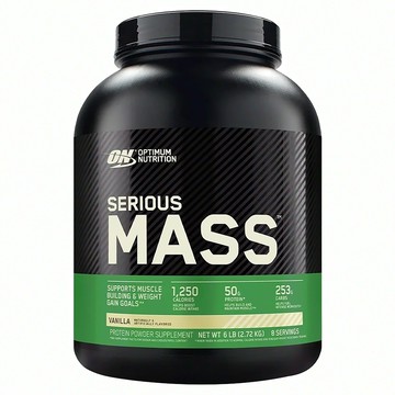 OPTIMUM NUTRITION 歐恩 高熱量乳清蛋白 香草風味 提供1250大卡熱量 含有253克碳水化合物 含有50克蛋白質  2.72kg  1桶