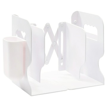 小麥購物 L802 簡約伸縮書架 ABS款 附筆筒  白色  31 x 29 x 25cm