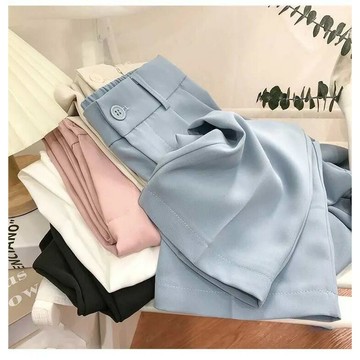 西裝褲女  高腰顯瘦直筒褲 寬鬆九分煙管休閒褲 新款小西裝褲