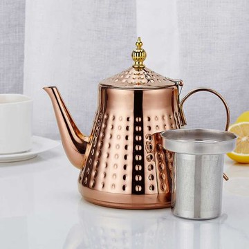 SANQIA加厚不銹鋼茶壺餐廳飯店泡茶水壺家用電磁爐適用