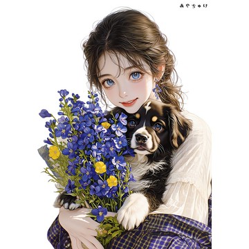 【4 月新品 3】07-120-0186 人物貼紙 春日女孩與動物