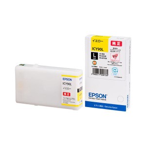 （まとめ） エプソン EPSON インクカートリッジ イエロー Lサイズ ICY90L 1個 （代引不可）