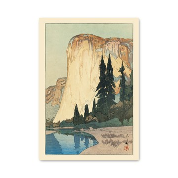 吉田博 Hiroshi Yoshida ｜優勝美地山谷 - 原木色鋁框-中尺寸