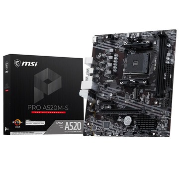 MSI PRO A520M-S 主機板 + AMD Ryzen 5-3400G 3.7GHz四核心 中央處理器