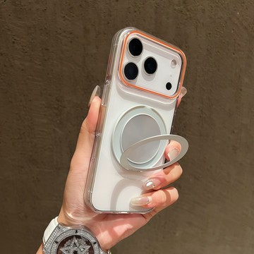 冰晶旋轉支架手機殼 冰透保護殼 防摔保護殼 適用於 iPhone 17 16 15 Pro Max 手機殼 支架殼