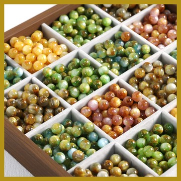 （10顆/包）8-10mm複古油畵風鎏金樹脂亞克力珠子串珠散珠 手工diy配件 手鏈項鏈材料串珠 串珠材料 串珠材料包