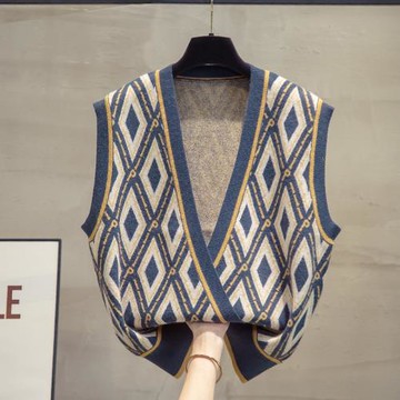 v領針織開衫馬甲背心女2025秋冬新款上衣寬松外穿馬夾毛衣坎肩潮