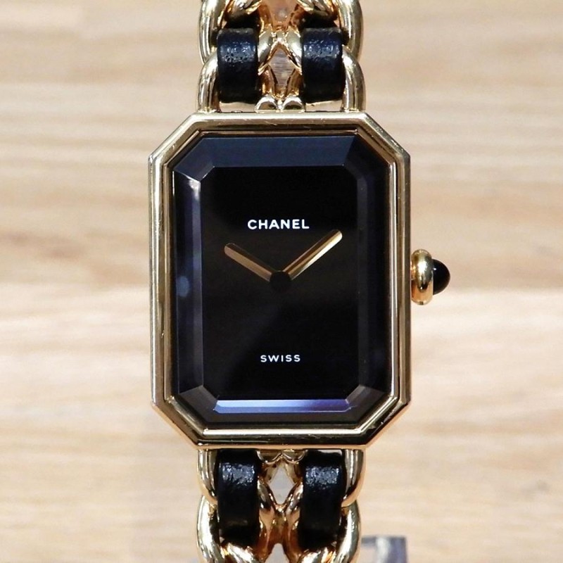 美品】シャネル プルミエール Mサイズ ゴールド レザー H0001  