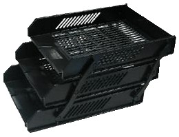 【史代新文具】龍和 DR-403 380x280x230m 黑色 B4活動式三層公文架