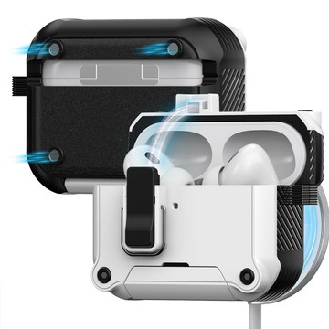 防丟失 防開蓋 自動彈蓋 磁吸充電 保護殼 Airpods 4 Pro 3/2 Pro3 防摔殼 耳機殼 附扣環 保護套