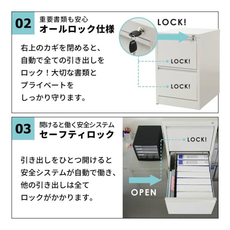 収納家具 オフィス DORIS スチール キャビネット ロッカー 書斎 鍵付き