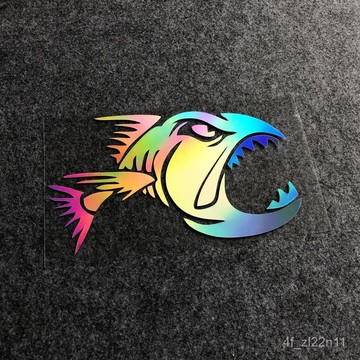 釣魚用釣箱垂釣防水車貼魚骨汽車個性創意反光裝飾貼紙遮擋劃痕貼漁具釣箱貼 汽車貼紙 釣魚創意車貼 釣魚車貼 汽車釣魚貼 釣