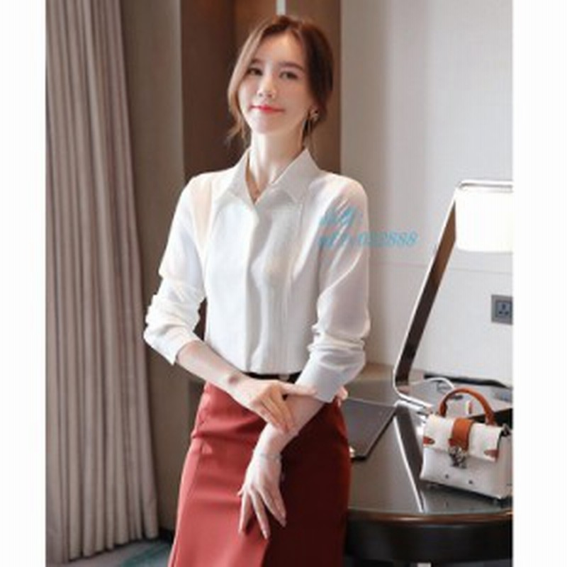 シャツ レディース 白 ブラウス スーツ インナー 事務服 襟付き 比翼シャツ 母の日 大きいサイズ オフィス おしゃれ 通販 Lineポイント最大1 0 Get Lineショッピング
