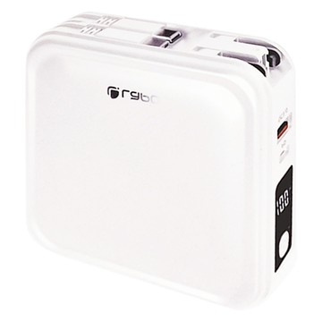 LaPO 自帶線 磁吸Apple Watch 超進化8合1雙孔輸出多功能無線充行動電源 10000mAh C TO C 原廠保固  柔霧白  WT-08