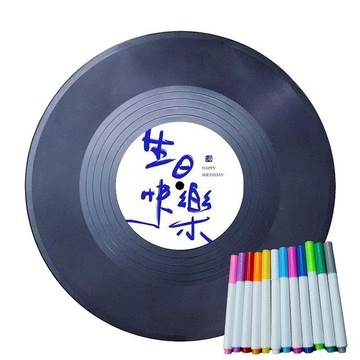 唱片 黑膠唱片 小紅書同款 DIY仿真 黑膠唱片 送生日禮物 塗鴉創意 個性裝飾 擺件牆面