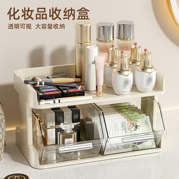 化妝品收納盒 桌面茶包桌面置物架 辦公置物文具架【不二雜貨】