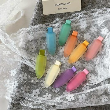 夏日彩色多巴胺果凍無痕發夾兒童新款碎發劉海鴨嘴夾發飾頭飾
