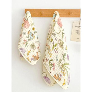 嬰兒竹棉六層紗布大毛巾初生寶寶口水巾兒童洗臉巾吸水不掉毛可愛