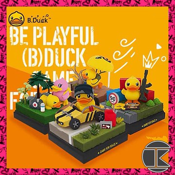 V【愛蛋客】現貨 B.DUCK和平精英小黃鴨 天降潮鴨 公仔 盲盒 盲抽 盒玩 1中盒9入