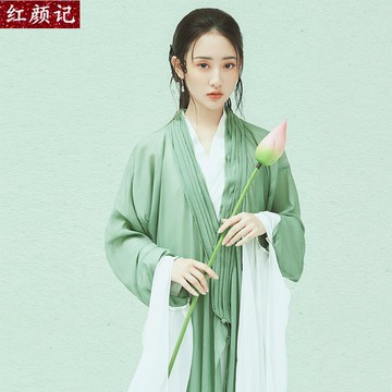 影樓女古裝攝影寫真主題漢服戲曲中國風水袖舞蹈演出服裝絳都春