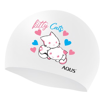 AQUS Kitty Cats 矽膠泳帽 AC26A21  22.5 x 19 cm  1個  白色