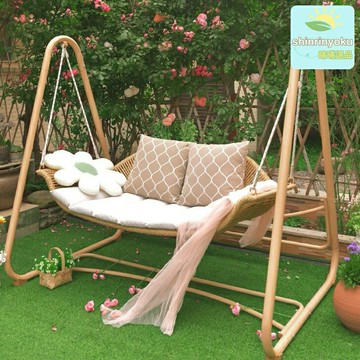 【雙人吊籃】懶人吊椅 陽臺鞦韆 室內吊床 庭院搖椅 戶外吊籃 家用休閒椅 加厚鋼架承重 防水防曬面料 室內外通用 休閒放鬆必備