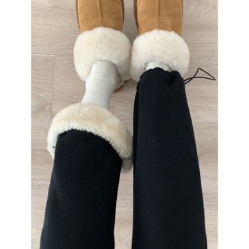 黑色羊羔絨運動褲女秋冬2025新款美式闊腿棉褲小個子休閑加絨衛褲