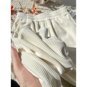 秋冬加絨加厚小眾金絲絨闊腿褲女高腰垂感燈芯絨窄版直筒褲雪尼爾