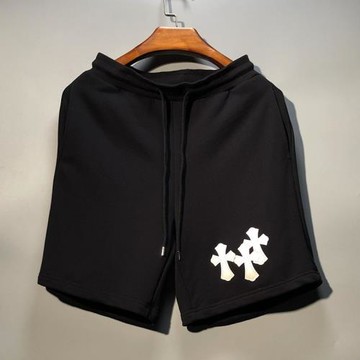 港風潮流刺繡三個十字架運動百搭寬松休閑短褲夏季外穿潮牌五分褲