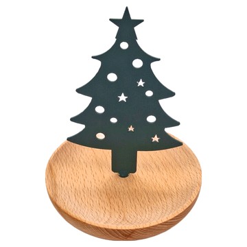 星光燦爛 拓香木座 110H x 110W x 140D mm Metal + Beech材質  聖誕樹 木色 + 綠色  1個