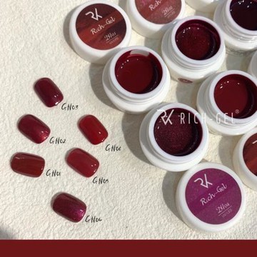 richgel罐裝新年紅系列潮流美甲顯白酒紅色珠光紅正紅色甲油膠