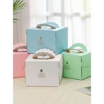 手提生日蛋糕盒子4 6 8 10 12寸家用一次性點心包裝方形紙盒包郵