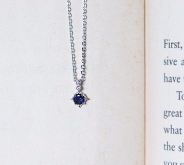 迷人的-深色堇青石4mm -純銀項鍊-項鏈