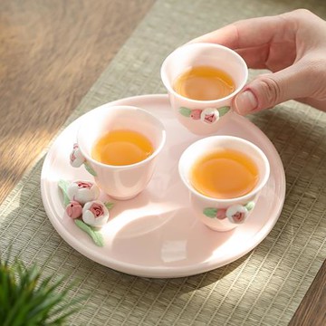 陶瓷手捏花功夫茶具套裝女生下午茶禮品女性茶具禮伴手禮三八38節
