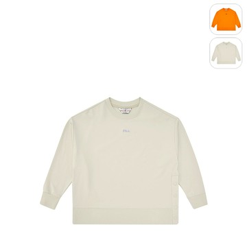 【FILA】女性 長袖 運動圓領T恤-米卡其 5TEX-5438-BG