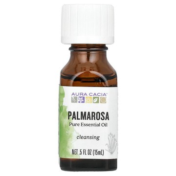 Aura Cacia, 全精油，玫瑰草，0.5 液量盎司（15 毫升）